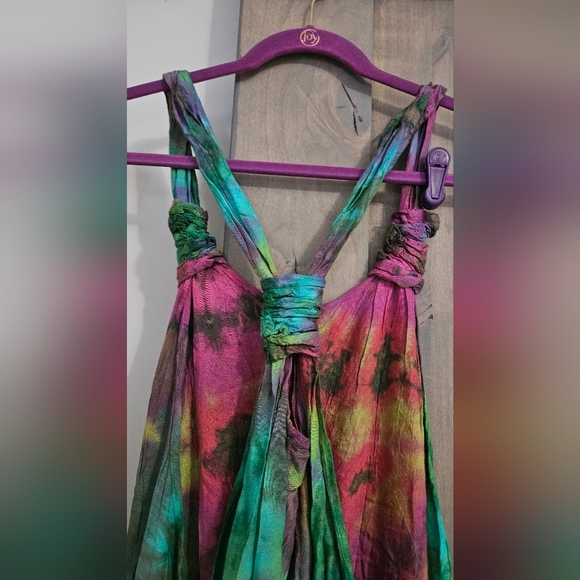 Hand Dyed Bohemian Hippie Tie-Dye Harem Jumpsuit. Multi. O/S NWT - Picture 12 of 15